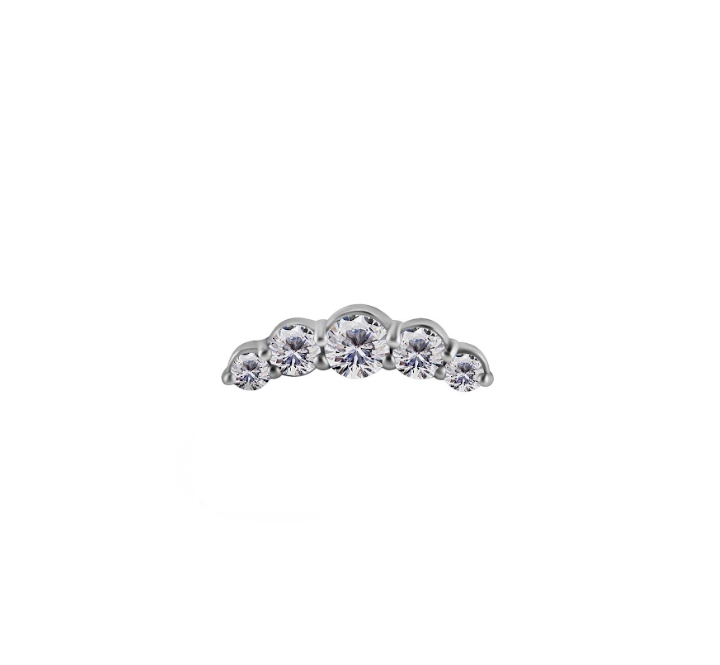 SILVER 5-ROUND ZIRCON CLUSTER TOP