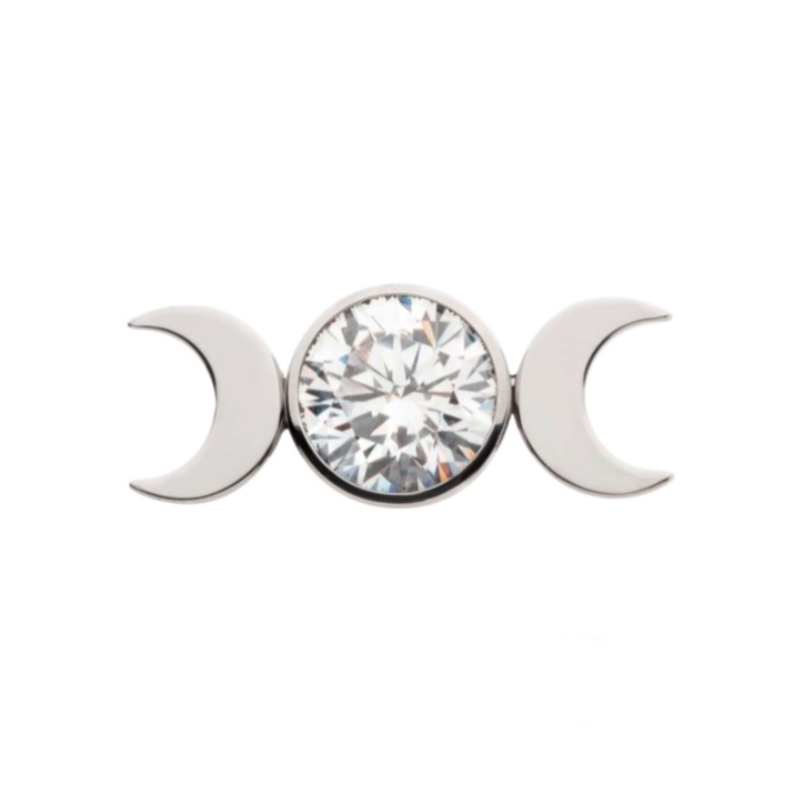 TITANIUM TRIPLE MOON ZIRCON TOP
