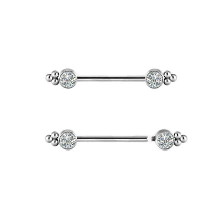 TITANIUM CRYSTAL SET BARBELL