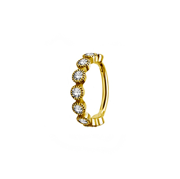 GOLD ZIRCON CLUSTER HOOP