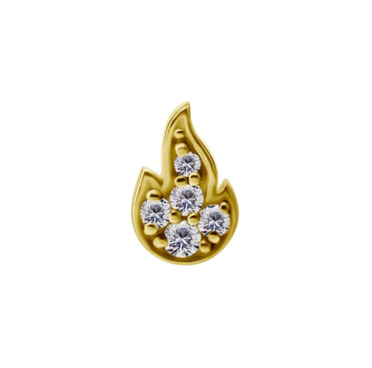 18K GOLD PAVE FLAME
