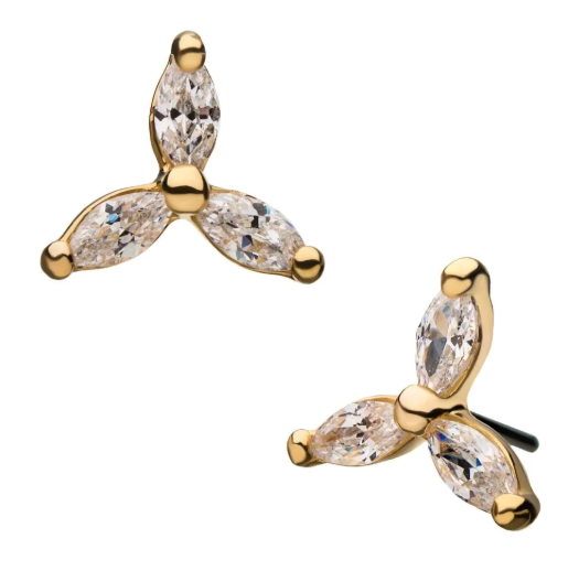 14K GOLD 3-PRONG TOP