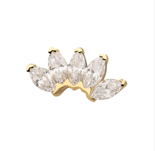 14K GOLD 5-LEAF FAN TOP