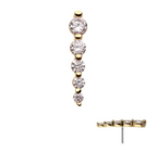 14K GOLD 5-STONE STRAIGHT CLUSTER TOP