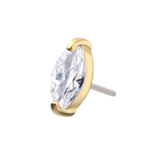 14K GOLD OVAL TOP