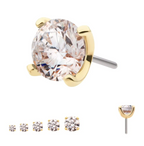 14K GOLD SINGLE GEM 3MM