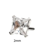 14K WHITE GOLD GEM WITH WHITE ZIRCON