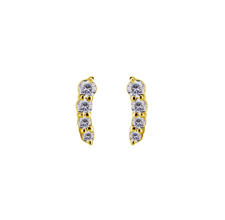 18K GOLD CURVED ZIRCON TOP