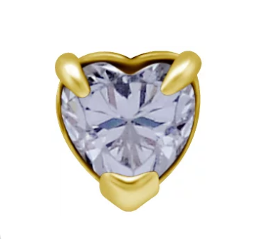 18K GOLD HEART GEM TOP