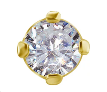 18KT GOLD SINGLE GEM 2.0MM