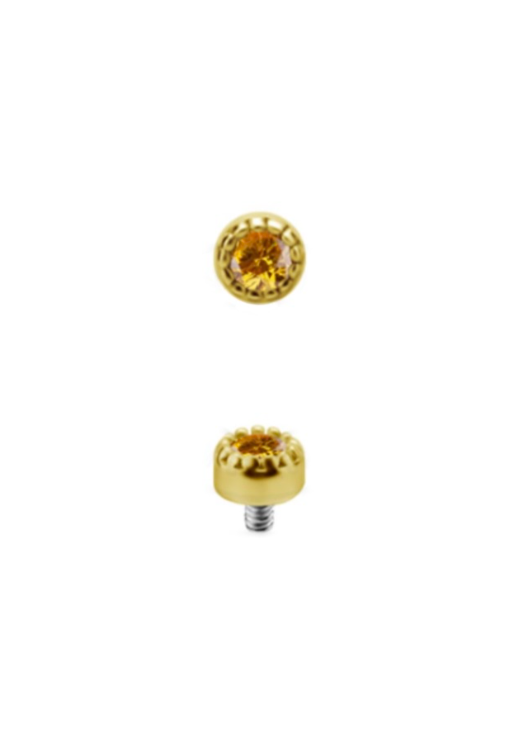 18K GOLD ORANGE TOP WITH LAB DIAMOND