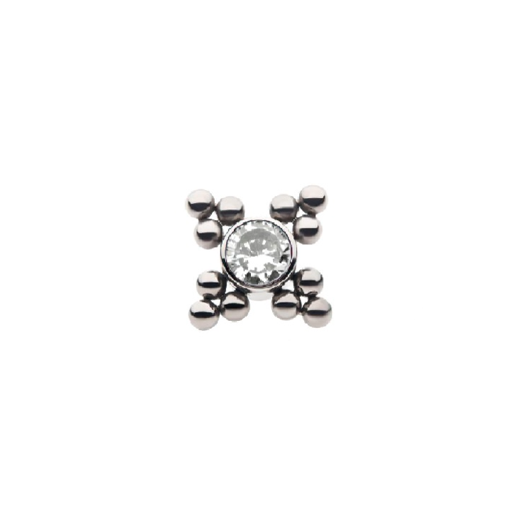 TITANIUM BEADED WHITE ZIRCON TOP