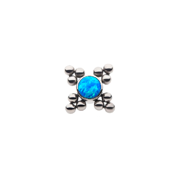 TITANIUM BEADED BLUE OPAL TOP