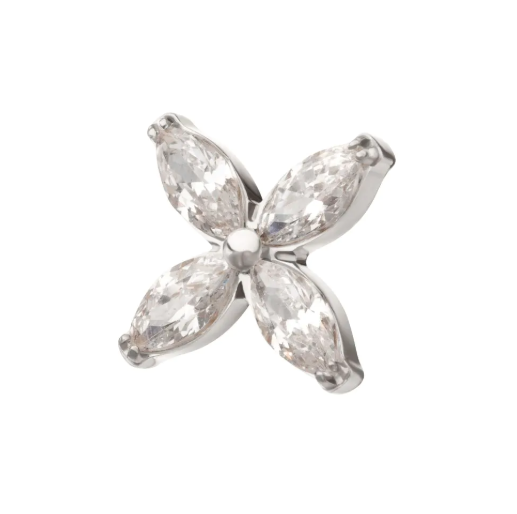 TITANIUM 4-MARQUISE FLOWER GEM TOP