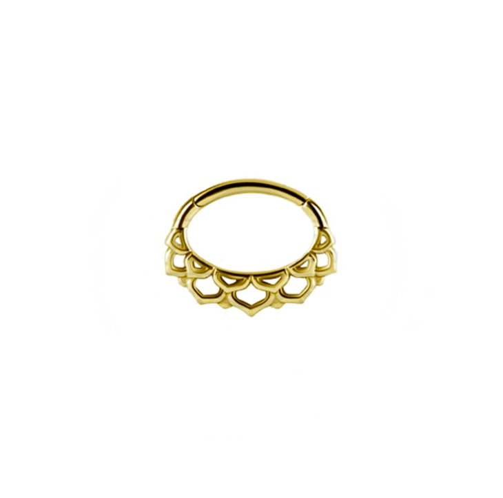 GOLD PVD MANDALA CLICKER RING