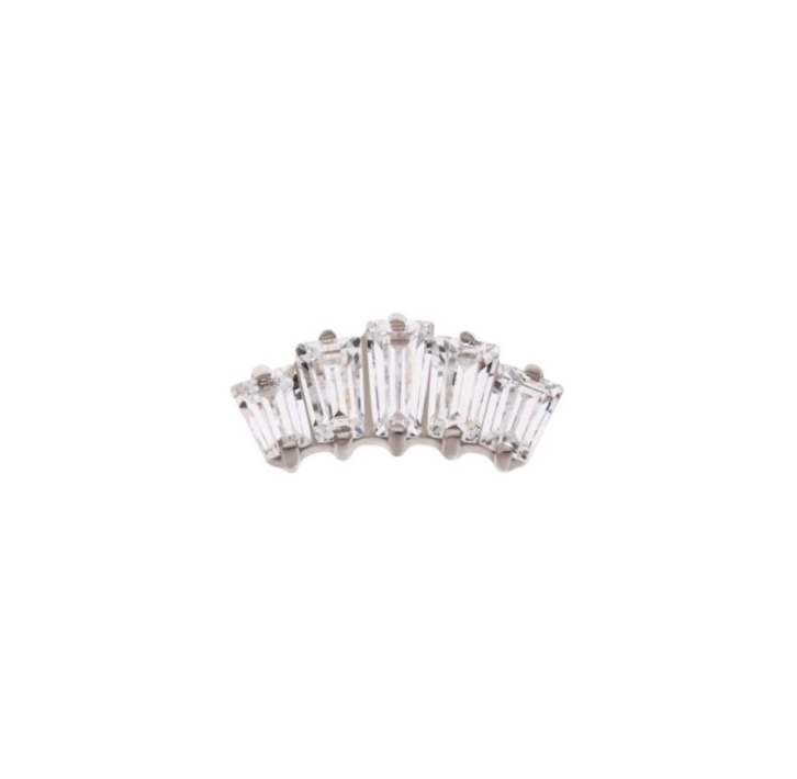 TITANIUM CURVED ZIRCON BAGUETTE
