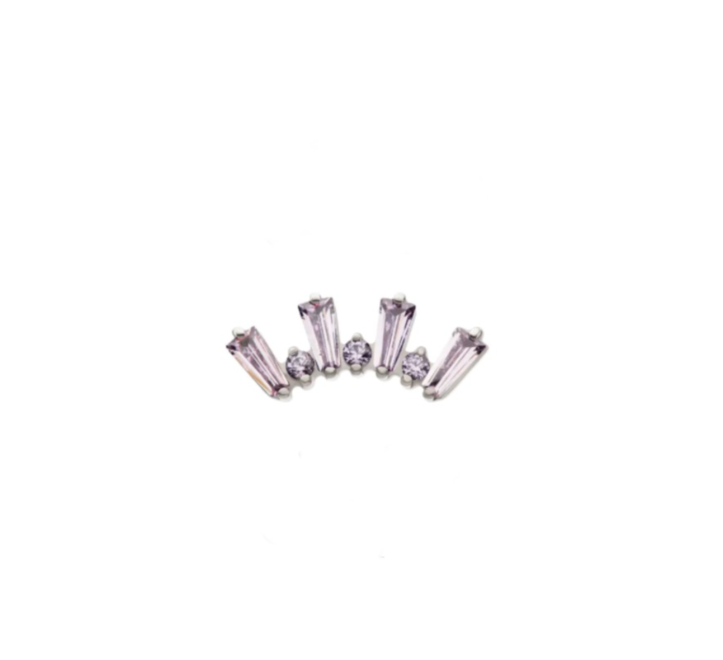 TITANIUM BAGUETTE & ROUND AMETHYST ZIRCON TOP