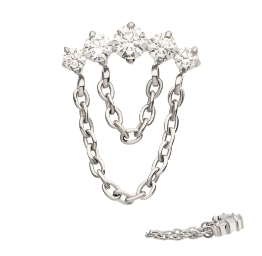 TITANIUM 5-GEMS TOP WITH DOUBLE CHAIN