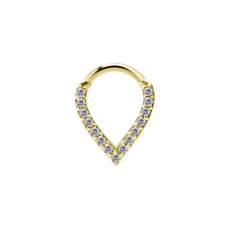 GOLD PVD V-SHAPED DAITH HOOP