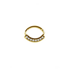 GOLD PVD OVAL DAITH HOOP WITH GEMS