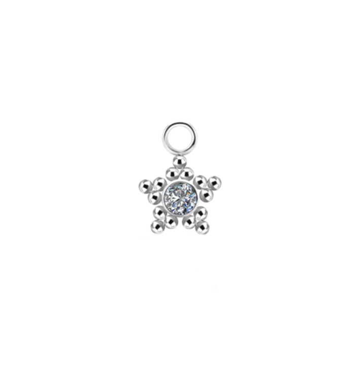 TITANIUM BEADED STAR CHARM