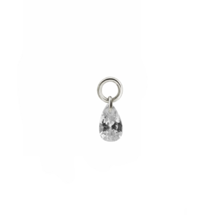 TITANIUM CRYSTAL TEARDROP CHARM