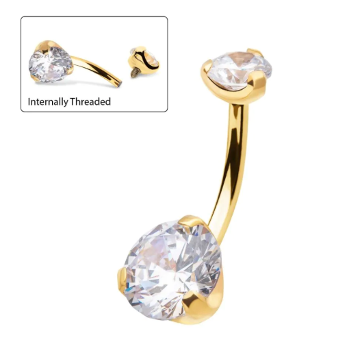 GOLD PVD ROUND NAVEL JEWEL