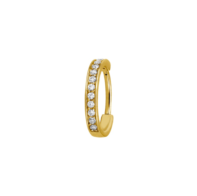 GOLD PVD CRYSTAL-SET HOOP