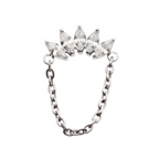 TITANIUM MARQUISE ZIRCON & CHAIN TOP