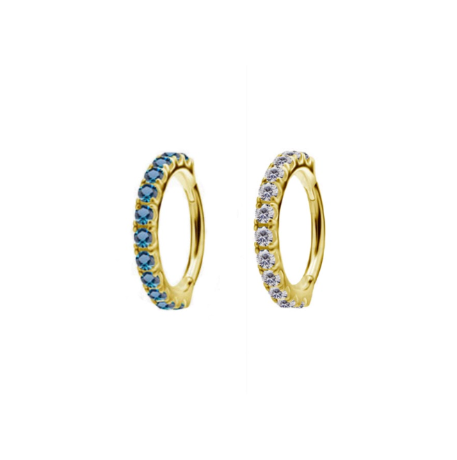 GOLD PVD HINGED RING WITH ZIRCON GEMS