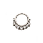 TITANIUM CRYSTAL BEADED ZIRCON HINGED RING