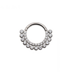 TITANIUM DOUBLE-ROW ZIRCON HINGED RING