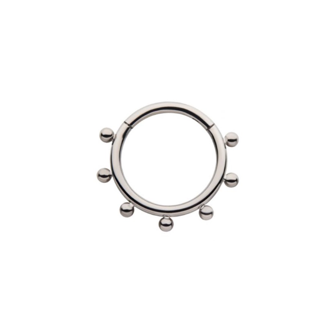 TITANIUM BEADED HINGED RING