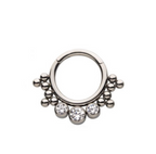 TITANIUM GEMS & BEADS ZIRCON HINGED RING