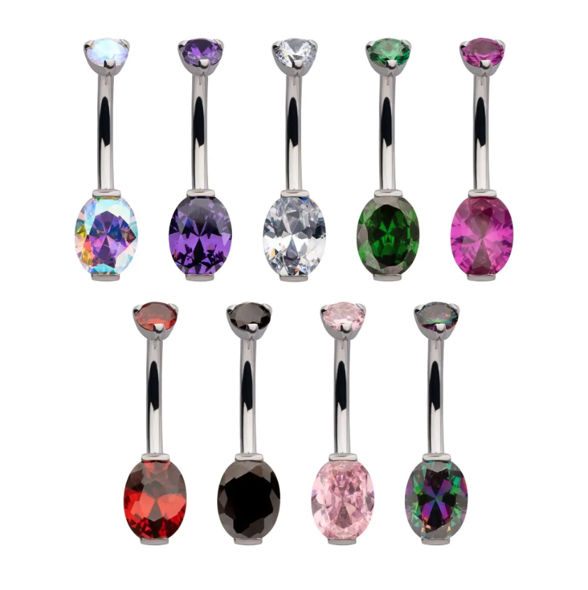 NAVEL OVAL ZIRCON SMALL JEWEL