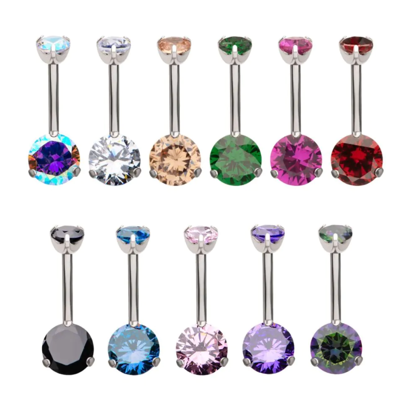 NAVEL BIG ROUND ZIRCON JEWEL