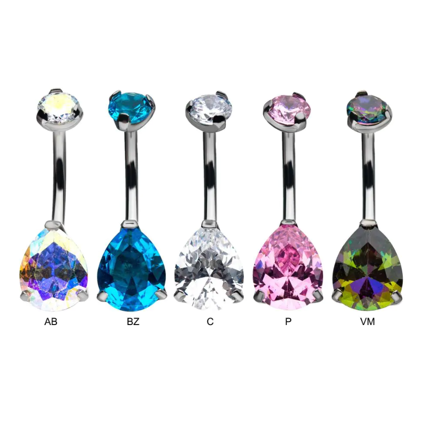 NAVEL TEARDROP ZIRCON JEWEL