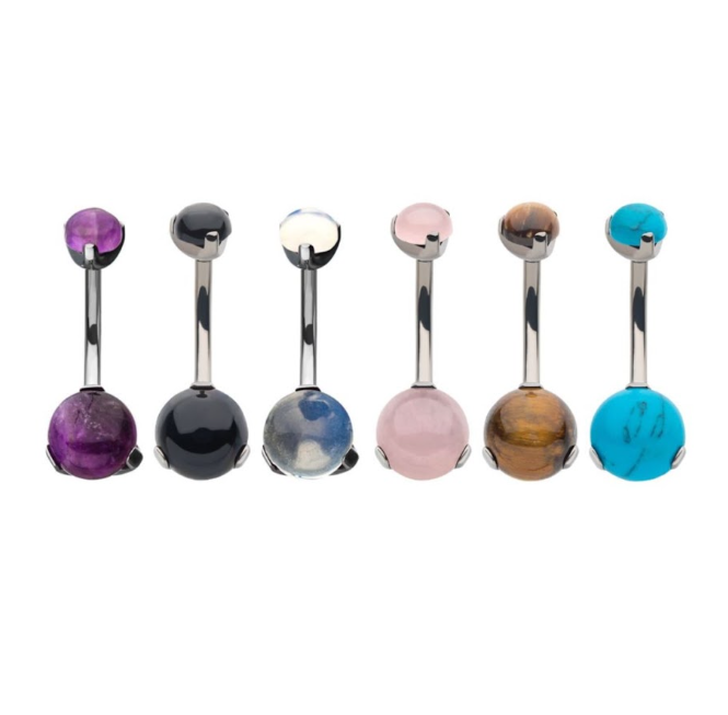 NAVEL OPAL ROUND STONE JEWEL