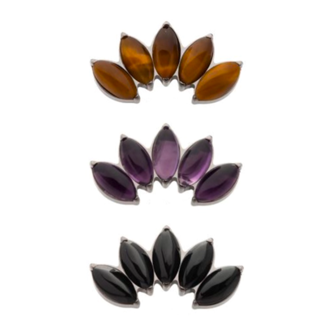 TITANIUM MARQUISE GEMSTONE FAN TOP