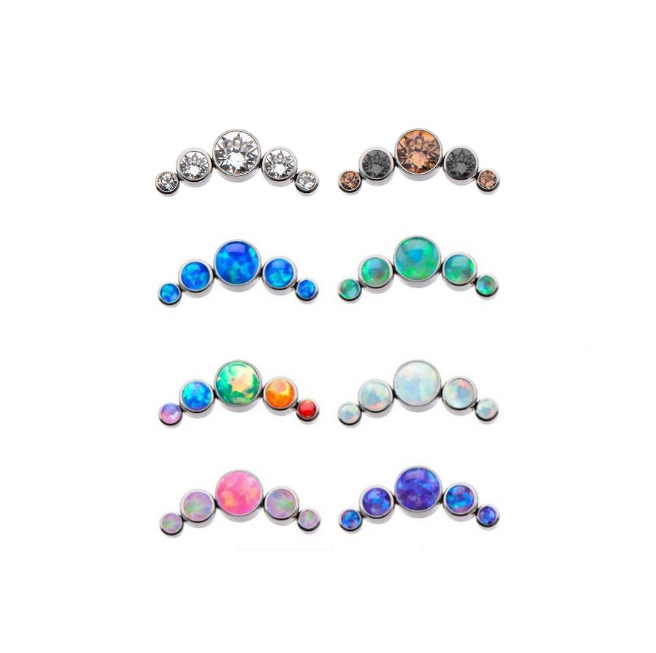 TITANIUM COLOURED GEMS CLUSTER TOP