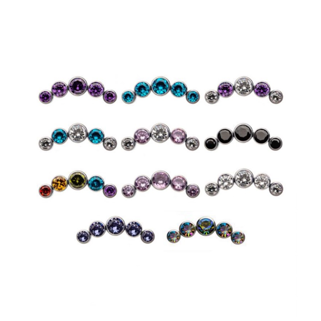 TITANIUM COLOURED GEMS COMBO CLUSTER