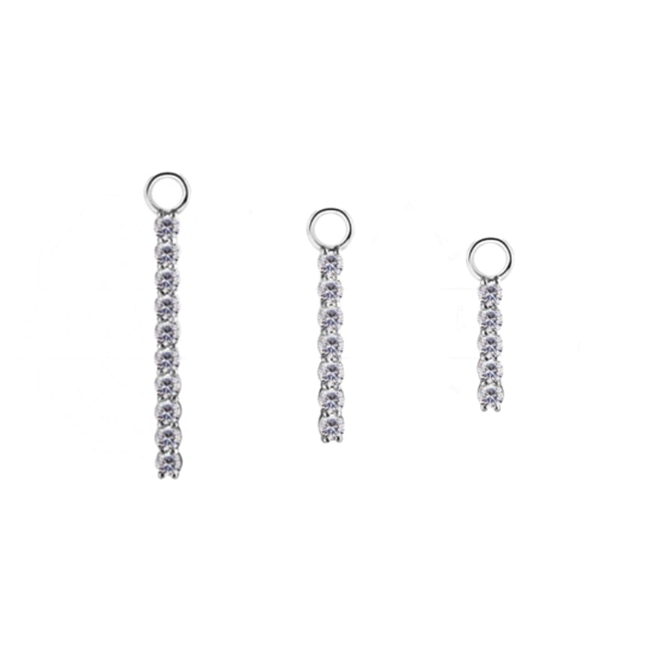 SILVER GEMSTONE BAR CHARM