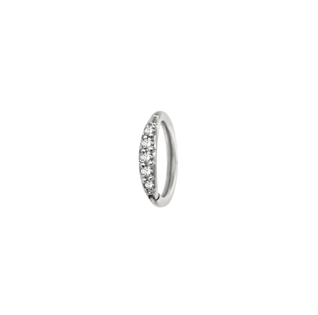 TITANIUM HALF PAVE ZIRCON HOOP