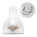 TITANIUM HAMMERED DOUBLE HOOP FRONT FACING HINGED SEGMENT CLICKER