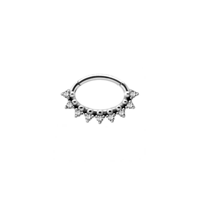 TITANIUM CRYSTAL SPIKE DAITH HOOP