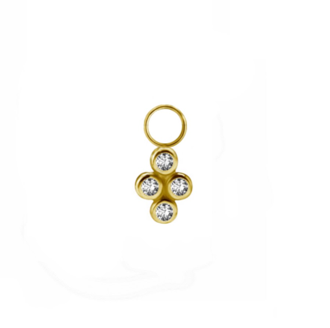 GOLD PVD ZIRCON CLUSTER CHARM