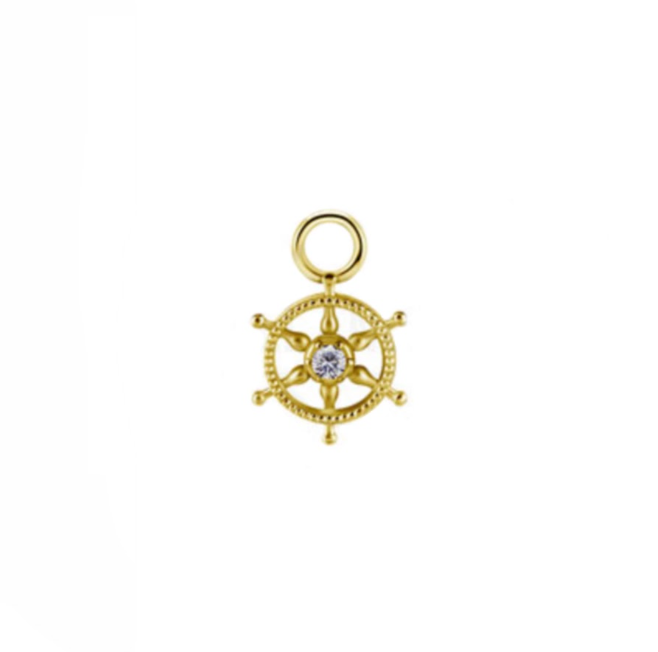 GOLD PVD NAUTICAL WHEEL CHARM