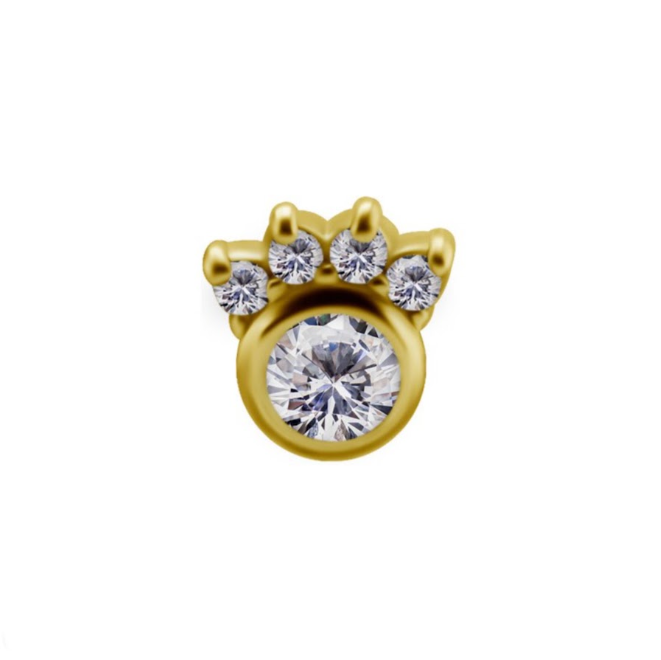 18KT GOLD CROWN ZIRCON TOP