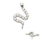 TITANIUM THREADLESS PAVE SET 13 CLEAR CZ SNAKE TOP