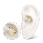 24KT GOLD PVD TITANIUM PAVÉ GEM V-SHAPE FRONT-FACING HINGED SEGMENT CLICKER